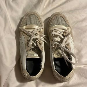 P448 gold and white sneakers